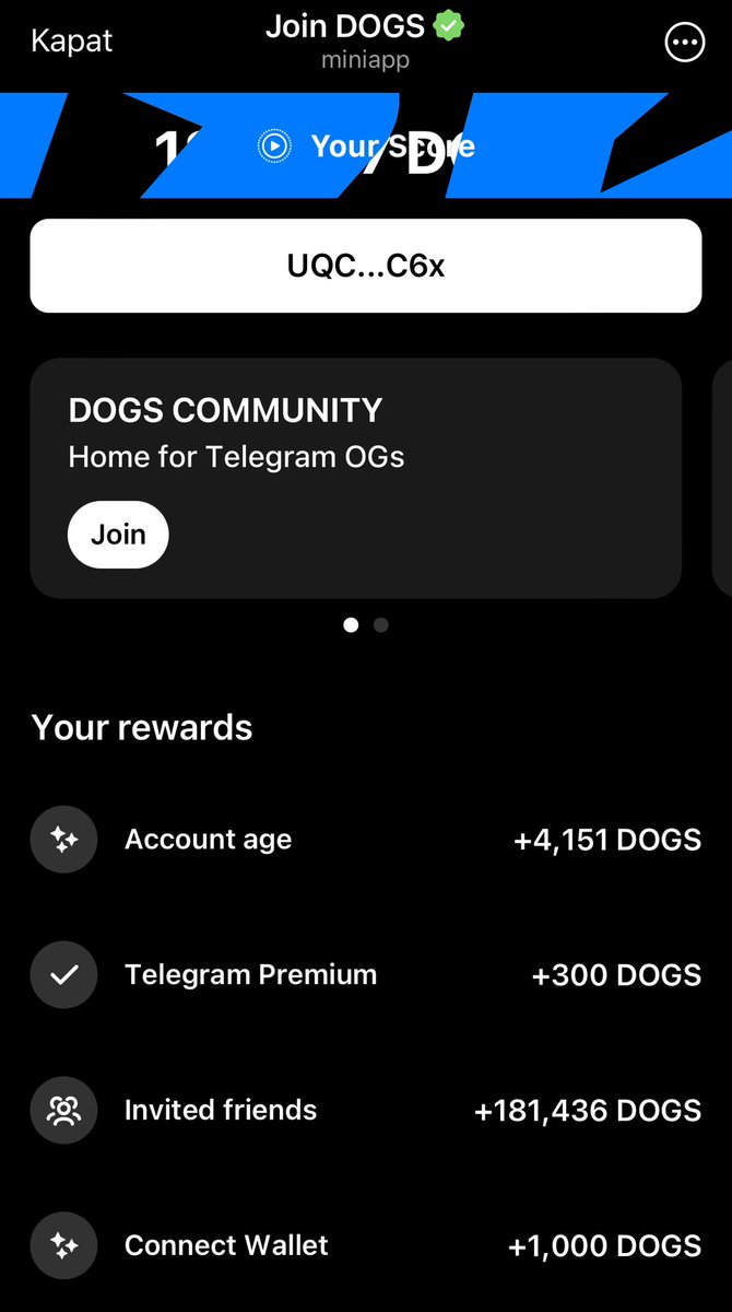 zenerbabax's tweet photo. $Dogs cüzdan bağlayanlara ek olarak 1.000 adet dogs vermiş. Hala cüzdan bağlamayanlar mutlaka yapsın. Henüz tokenleri claim etmeyenler linkten edebilir. https://t.co/g7t8u5VvF0 https://t.co/5o59ED2CU5