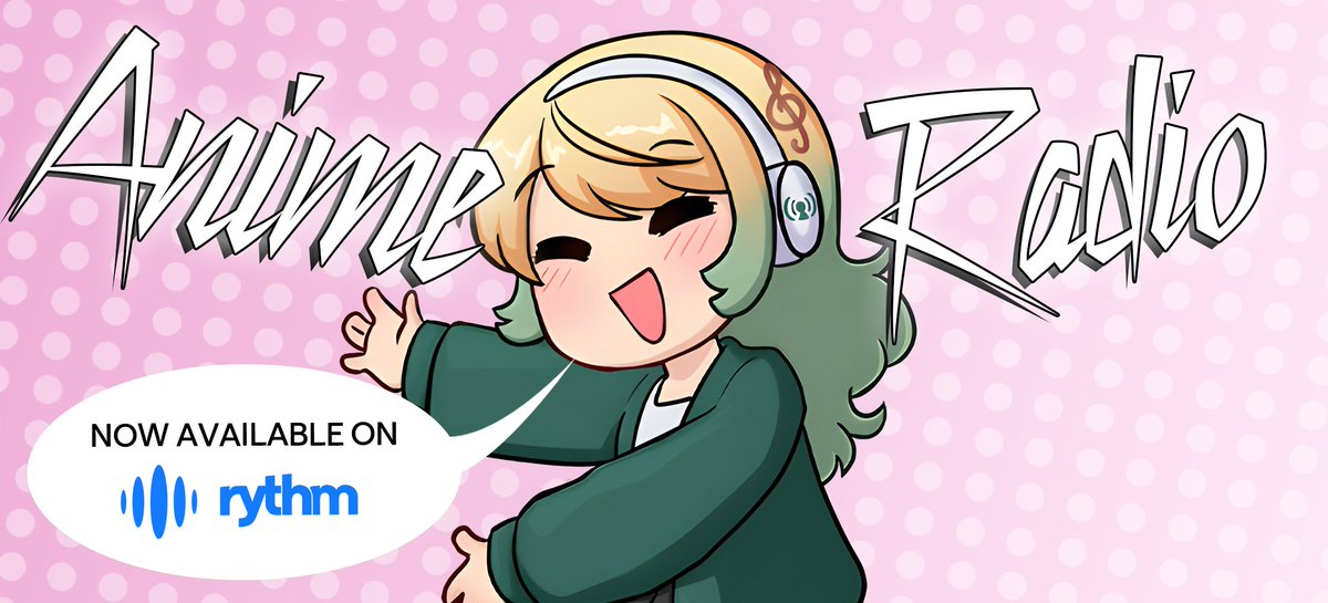 You asked, we delivered. Anime Radio is ✨ NOW AVAILABLE ✨ on Rythm!

We're hosting a community listening party in our Discord if anyone is interested 👀