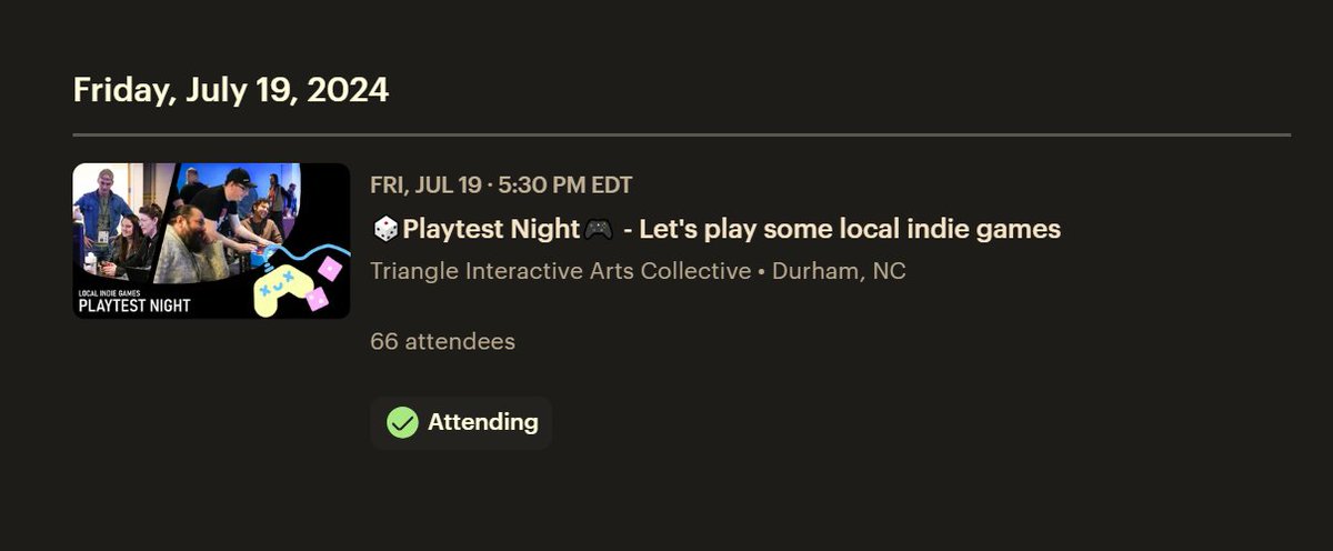 Playtest Night is this tomorrow!

Bring a game! 
Play a game! 
Meet someone new!

See ya there: meetup.com/triangle-inter…