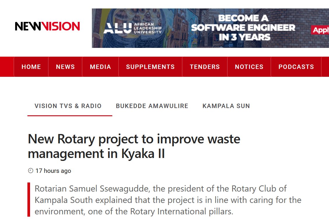 Appearing in the New Vision Paper today is  our WASH Project in Kyaka II refugee camp by <a href="/KampalaSouth/">KlaSouth Rotary Club</a> &amp; <a href="/RctKampalaSouth/">Rotaract Kampala South</a> with partners;<a href="/OxfaminUganda/">Oxfam in Uganda</a> <a href="/UNHCRuganda/">UNHCR Uganda</a> <a href="/Nsamizi/">Nsamizi Humanitarian Program.</a> <a href="/OPMUganda/">Office of the Prime Minister - Uganda</a> For more :  newvision.co.ug/category/news/…  <a href="/Rotary/">Rotary International</a> <a href="/NkutuAnne/">Anne Nkutu</a> <a href="/rotaryd9213/">Rotary District 9213</a> <a href="/UgRotaryCancerP/">#CancerRunUg26</a>