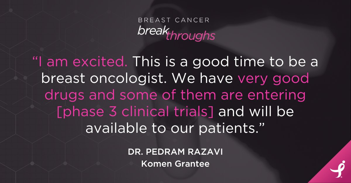 Tune in NOW for Breast Cancer Breakthroughs! Practice-changing advancements in #breastcancer were just announced @ #ASCO24. Komen grantees <a href="/TarahBallinger/">Tarah Ballinger, MD</a> &amp; Dr. Pedram Razavi explain how these findings are personalizing treatment. Click here to watch: bit.ly/3X1yPW0