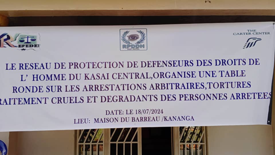 KasaiVlf's tweet photo. Le Réseau de protection des défenseurs des droits de l'homme du Kasaï central,organise une Table Ronde sur les arrestations arbitraires, tortures, traitements cruels et dégradants des personnes arrêtées à l'intention des  autorités militaires et policières
@CarterCenter @refedef https://t.co/jfsrPCeLPe