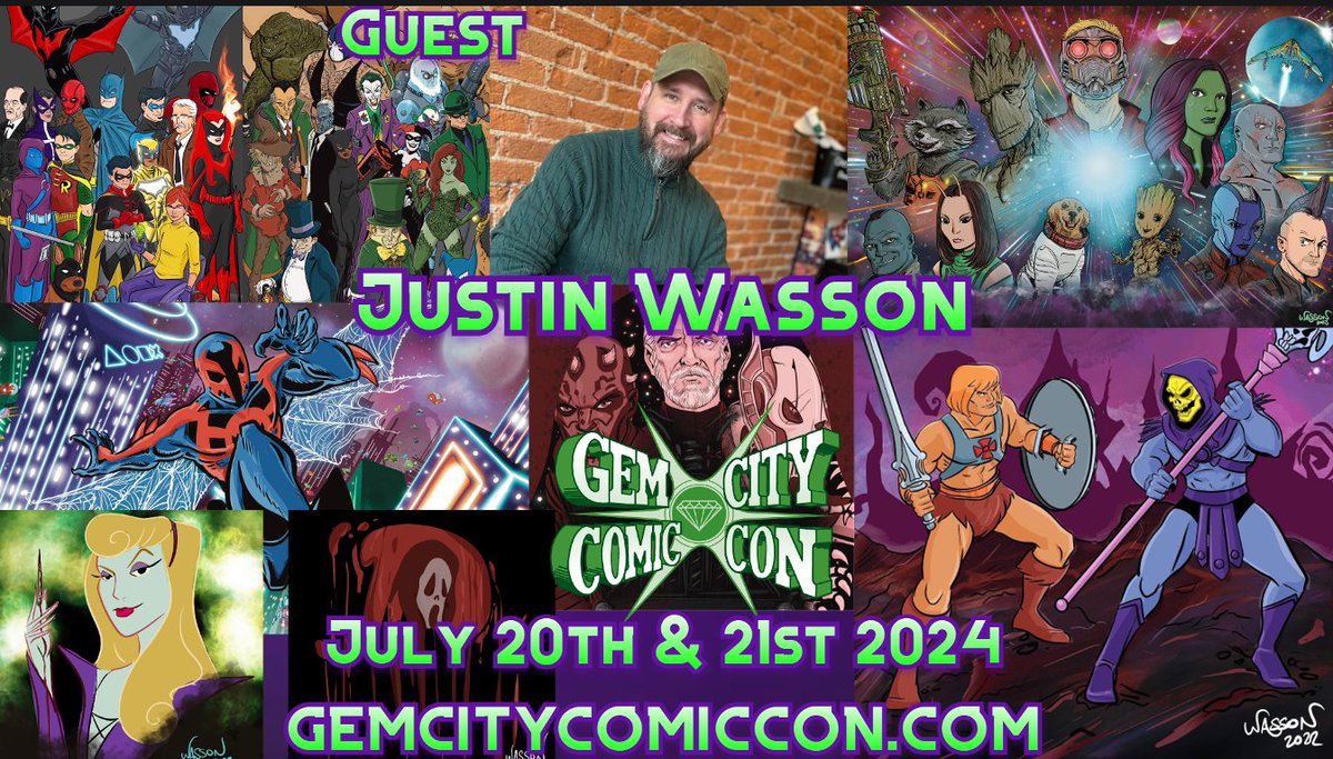 The Gem City Comic Con is pleased to welcome Justin Wasson to our 2024 show!

#GCCC2024 #GemCityComicCon #comics #comicbooks #creator #convention #Guest #popculture #artist