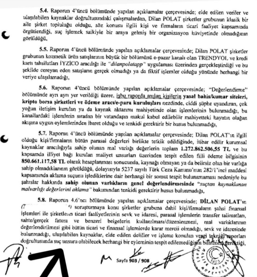 Dilan Polat ile ilgili adalet arayışında verdiğim mücadele haklı çıktığım masak raporuyla kesinleşti. Beni mahçup etmeyen Dilan Polat’a teşekkür ediyorum. Ellerinde rapor varmış gibi linç kampanyası düzenleyen meslektaşlarımdan da utanıyorum. Alın size kapı gibi rapor