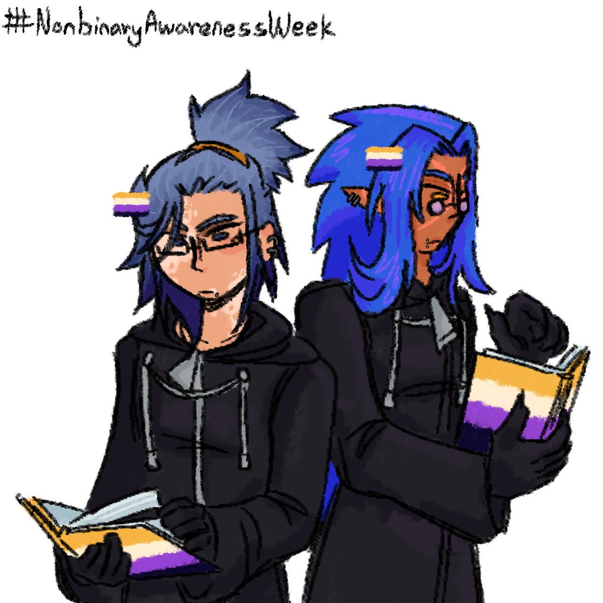 ChaoticYuki_'s tweet photo. They'd probably read together  #nonbinaryawarenessweek

#kingdomhearts #kh #saix #zexion https://t.co/ss3LLUKBgW