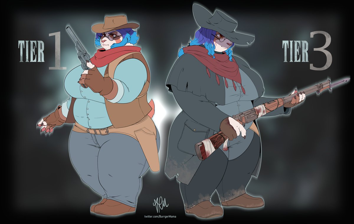 BurrgerMama's tweet photo. My sona, done up as if she were a hunter in the Louisiana Bayou of Hunt: Showdown. Tier 1, and Tier 3 with a custom Springfield Krag: Primrose.

#HuntShowdown https://t.co/6g4P7ZqH0n