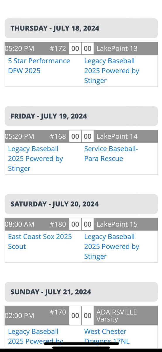 Excited to get the opportunity to come and compete with the team in Lakepointe this week! <a href="/LegacyBaseball5/">Legacy Baseball SC</a>