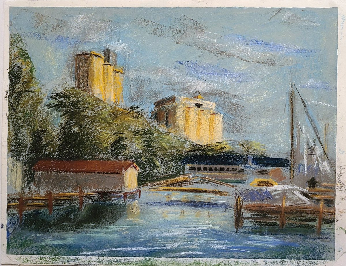 AngelsBestRace's tweet photo. I'm still here, somehow. 

Taking a landscape painting class, but I've been more fond of using pastels. The color theory is ｈｉｔｔｉｎｇ https://t.co/FABEJLw5T8