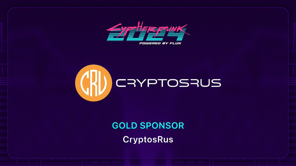 We are excited to have <a href="/CryptosR_Us/">CryptosRus</a> as a Gold Sponsor for our upcoming #CypherPunk2024! 🎉 

Want to see him on stage and meet him in person? Tickets are now available at a very affordable price!

👉 cypherpunk2024.com