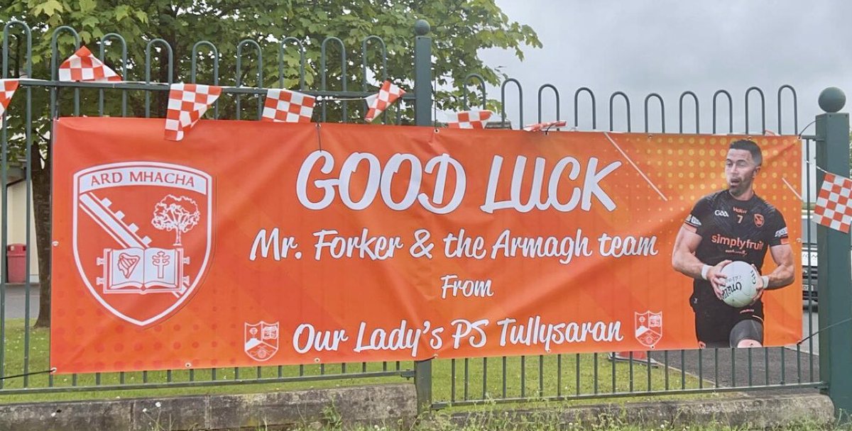 OLPSTullysaran's tweet photo. Now we have added a sign!! 
Thanks to CLS Signage 👍
The preparations continue….
Come on Armagh 🟠⚪️ https://t.co/j4zIeMZSbQ