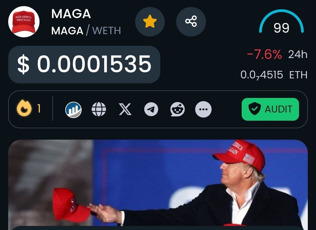 #MAGA $MAGA Dextools Trending #1 🔥