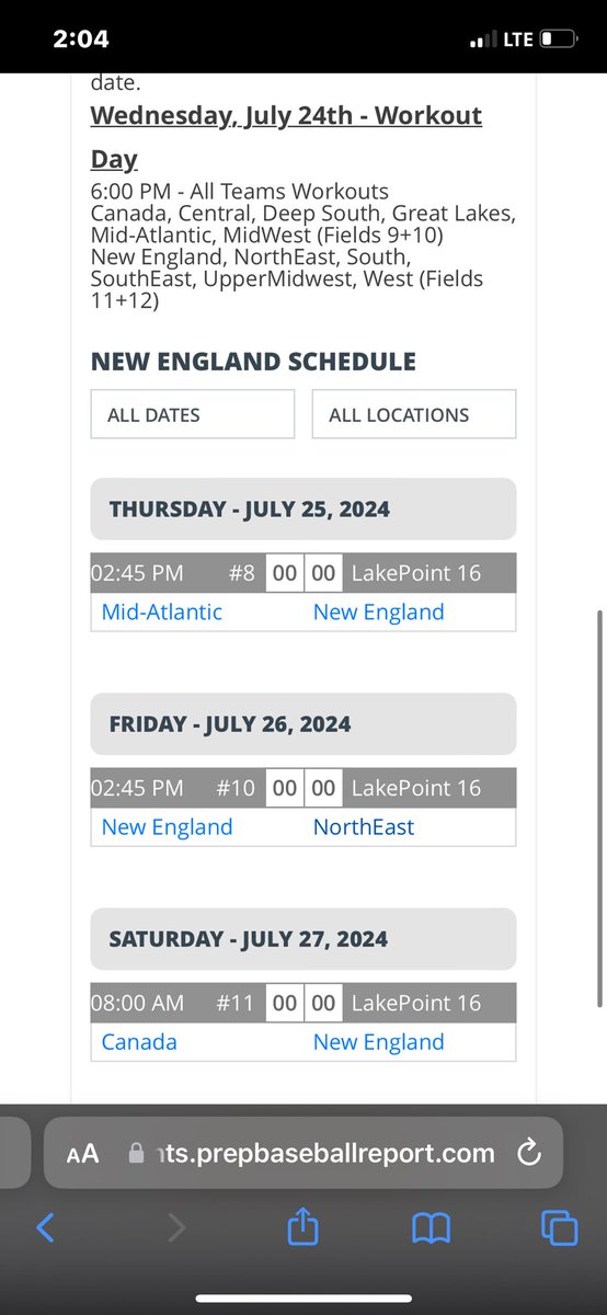 zach_catalano2's tweet photo. Grateful to have the opportunity to participate it the @PBNewEngland Senior Future Games representing team New England in Georgia 
@PBR_Uncommitted 
(Schedule Below) https://t.co/90sS7jVoVy