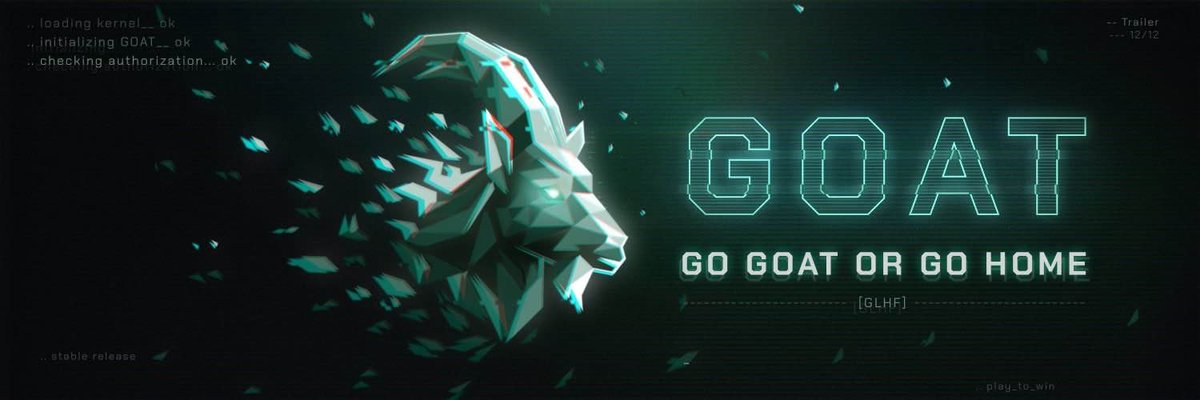 Jerryalphanft's tweet photo. We are happy to announce and celebrate our partnership collaboration with
@playgoatgaming 

playgoatgaming is an ultimate platform to play, compete, and win prizes.

Key Information

Supply: TBA
Whitelist: TBA

Socials
Website: https://t.co/rN8n4Zk3au
Twitter: https://t.co/RoEt7BiSiN
