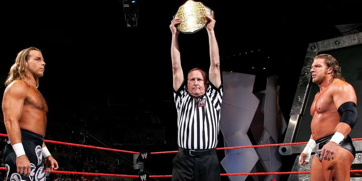 TheChadTomme's tweet photo. @MrSantiZap @ShawnMichaels vs @TripleH for the World Heavyweight Championship in Shawn’s hometown of San Antonio, Tx. The final RAW of 2003. 12/29/2003 https://t.co/dVo0yrvMgd