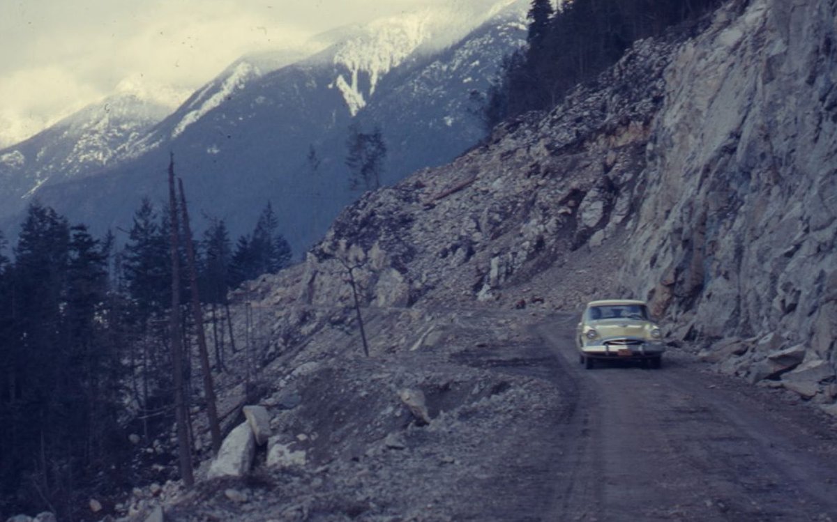 Morgan_C_Ross's tweet photo. The Sea to Sky Highway in BC between Vancouver and Whistler in the 1950s. https://t.co/cl0epvhdD4