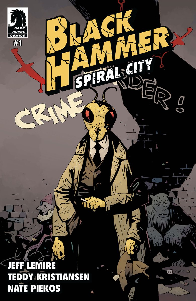 DarkHorseComics's tweet photo. Spiral City rises from the ashes in Jeff Lemire and Teddy Kristiansen's BLACK HAMMER: SPIRAL CITY, an all-new series set in the #Eisner Award-winning #BlackHammer universe. @Polygon has the exclusive details: https://t.co/5svlgBMAlw https://t.co/6HNEJJ46K3