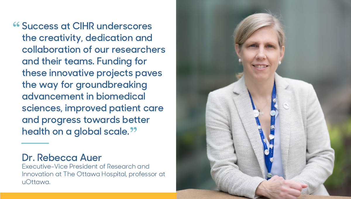 Congratulations to our researchers playing a lead role in new projects awarded more than $10 million from the Canadian Institutes of Health Research! 

Get a sneak peak at these exciting new projects:  ohri.ca/newsroom/story…