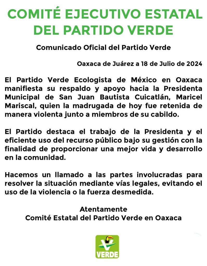 Partido Verde Ecologista de México “Oaxaca” tweet media