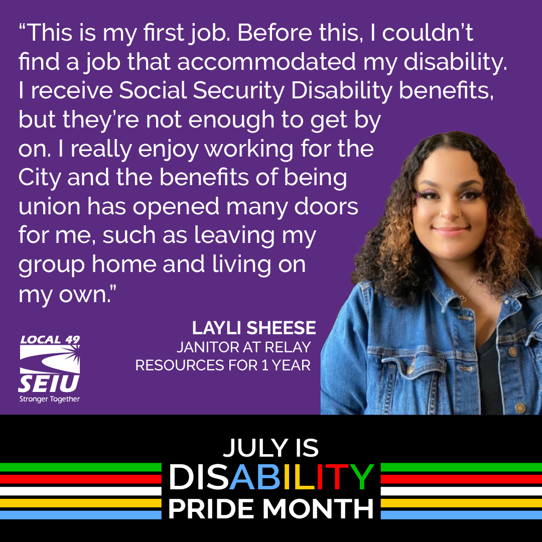 seiu49's tweet photo. We are so proud of our members and the work they do! This month (July) is #DisabilityPrideMonth and so our members are sharing why they find strength in #ThisUnion! https://t.co/t6WDt241dS