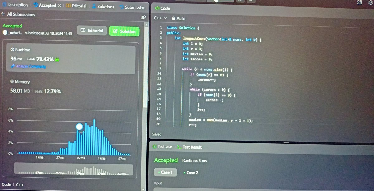 Neharik04's tweet photo. Day 26✅
Solved one question of leetcode based on the sliding window, studied DBMS and also started working on my new web project "Gatividhi" will tell you more in the upcoming days..Feels Great!💻🌟
#leetcode #100DaysOfDSA #WebDevelopment https://t.co/wcqnPd5djf