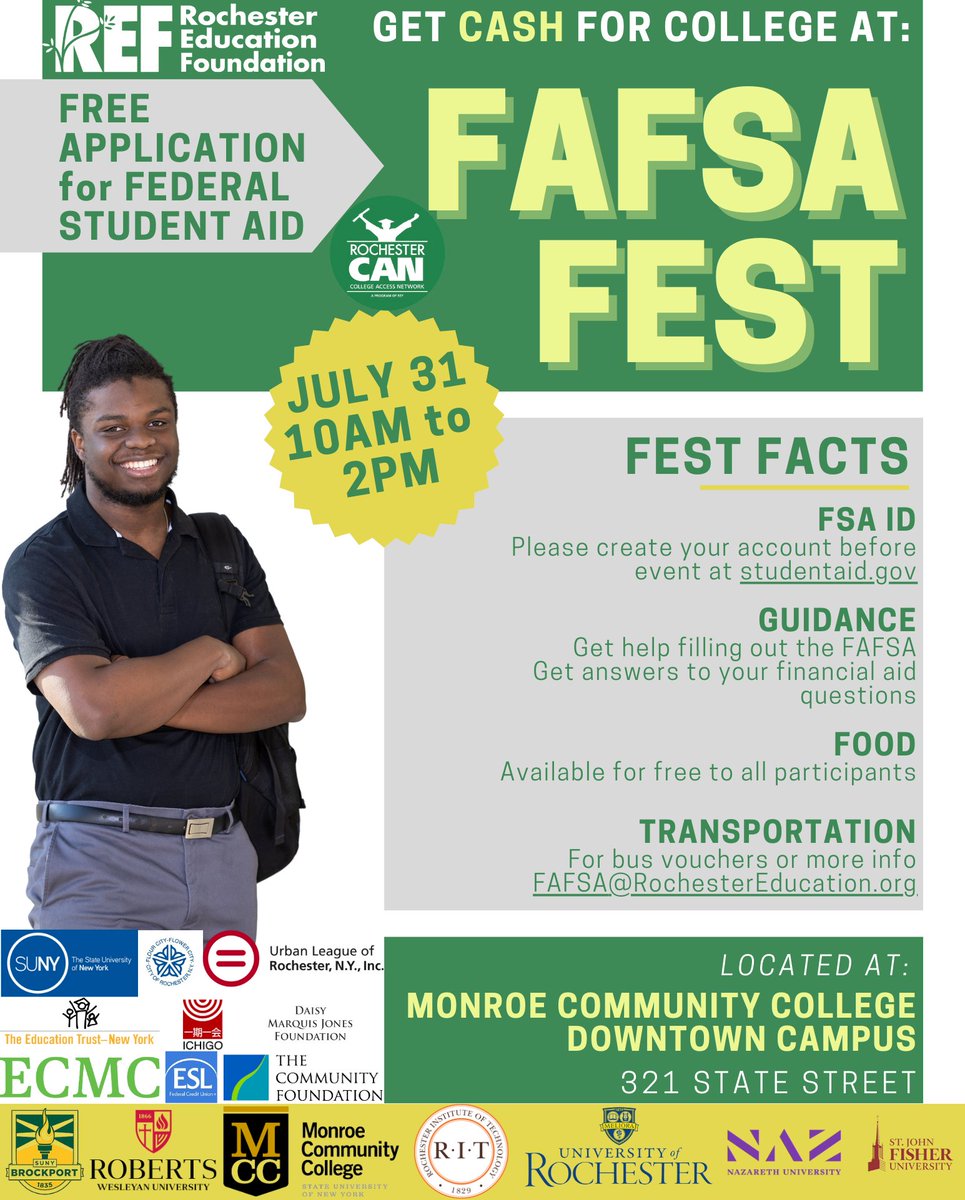 Many families still need help completing their FAFSA to fund college dreams. A special FAFSA Fest date has been added on July 31, from 10:00 am-2:00 pm. See below for details!
