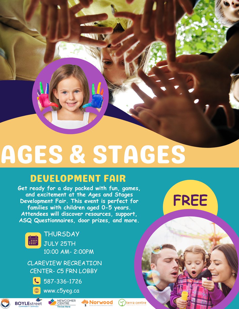 AGES &amp; STAGES

Get set for an action-packed day filled with excitement, fun, and games at the Ages and Stages Development Fair! This event is tailor-made for families with little ones aged 0-5 years.