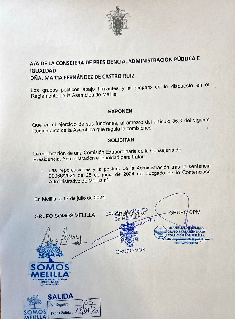 aminazmani's tweet photo. Esta mañana, tras hablar con varios Diputados, hemos solicitado convocatoria de Comisión de Presidencia para que se trate el asunto de la sentencia sobre oposiciones al Cuerpo de Bomberos.

Ya que el Gobierno no nos convoca, les convocamos para que hable claro y explique que hará https://t.co/rfLZ75BNwc
