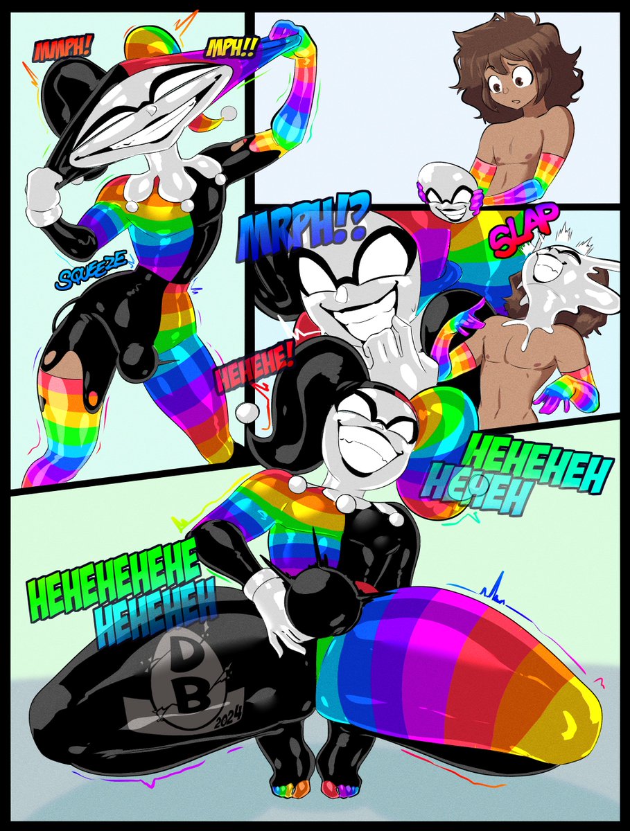 BadBitchDicey's tweet photo. Such a colorful quinnification comm for @AhoyOddness https://t.co/c7OFti0Alz