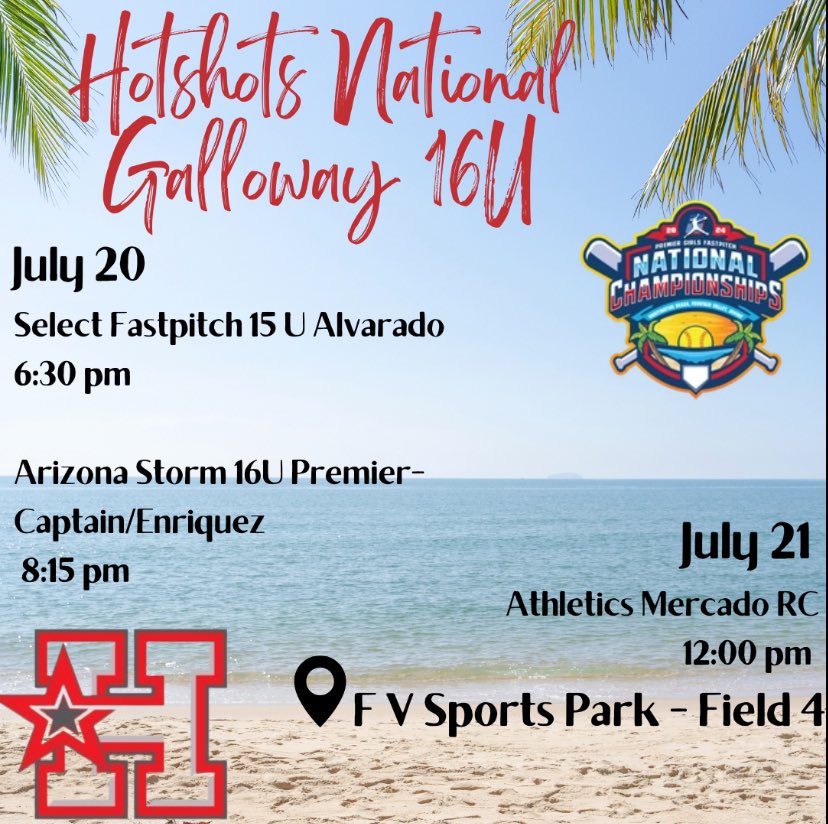 Going back to Cali for our last tournament of the summer🌴🌴can’t wait to play some great competition this week!!! <a href="/HSPremier08/">Hotshots National 08</a> <a href="/PGFnetwork/">PGF</a>
