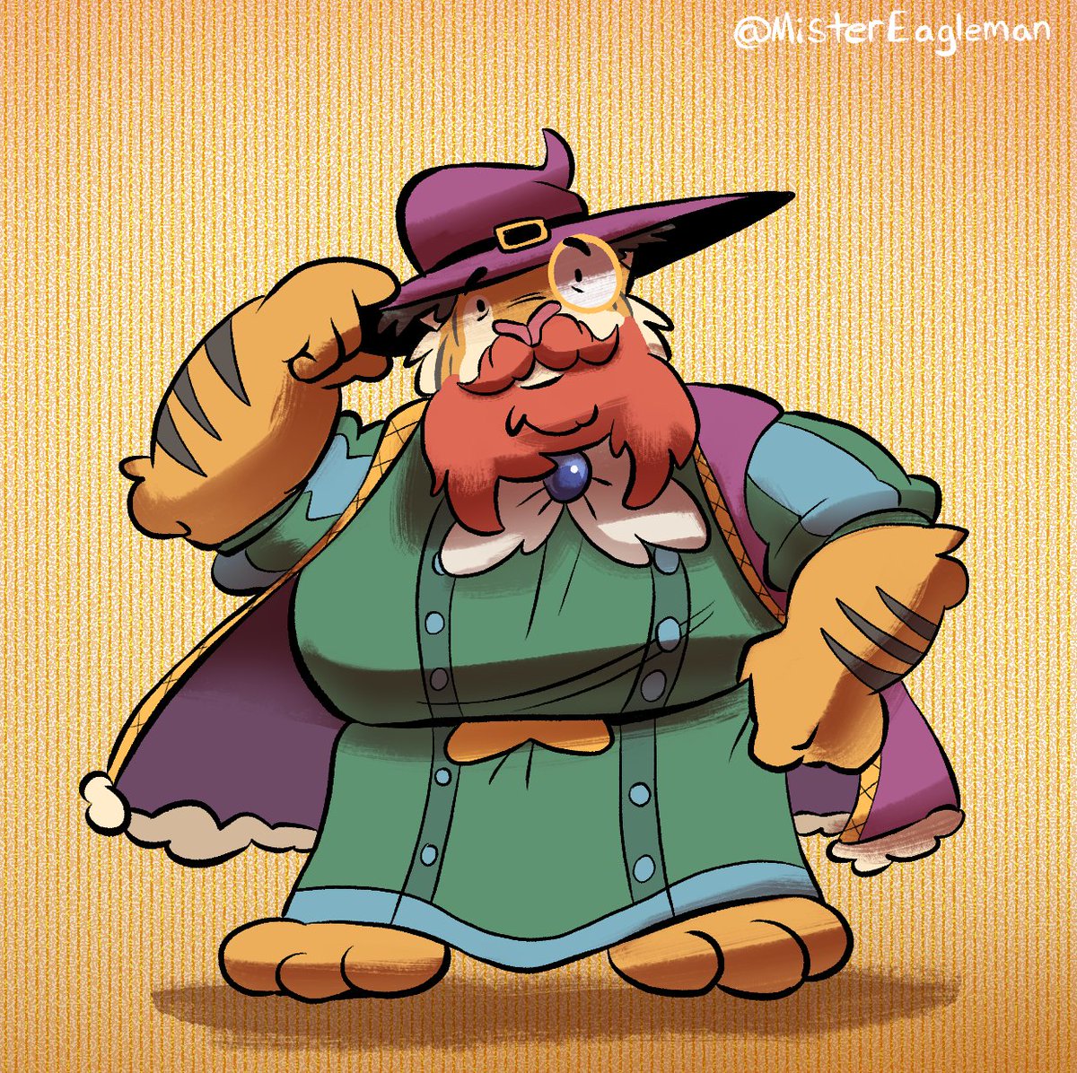 MisterEagleman's tweet image. Revenge for @DrawfulDM with their character Aleo Silversong!