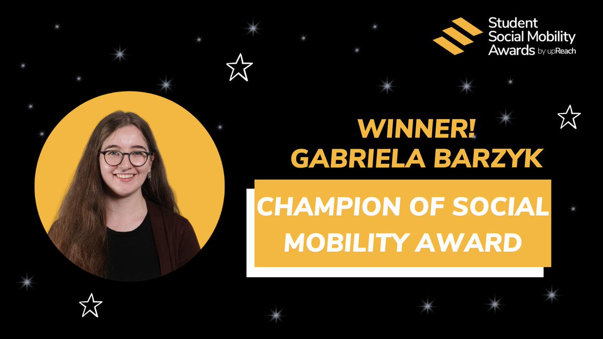 up_Reach's tweet photo. And the winner is… Gabriela Barzyk-Sherrif!
Huge congratulations to our 2024 Champion of Social Mobility in the employer section, Gabriela, who was chosen by our judging panel for her outstanding contribution to tackling social mobility. #SSMAzing 🙌 https://t.co/naR27Ty0QQ