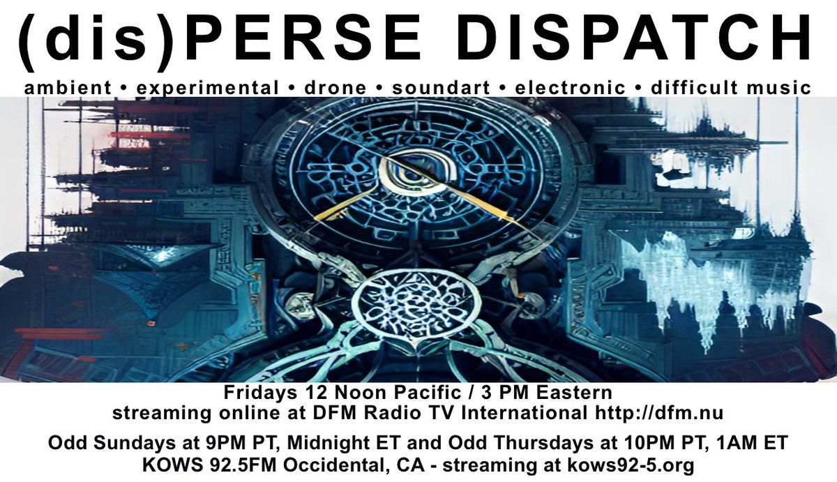 auricular's tweet image. This week, episode #684 of (dis)PERSE Dispatch will feature tracks by features tracks by Sigur Ros, Glenn Sogge, Avelino Saavedra, Weird Ribs, Hudolian, Victory Over Death, Criptadel, Brock Davisson, Bongbob, Dunlop, Massimo Ruberti, 8oh1 rakennukset, My Pils, and many more!
