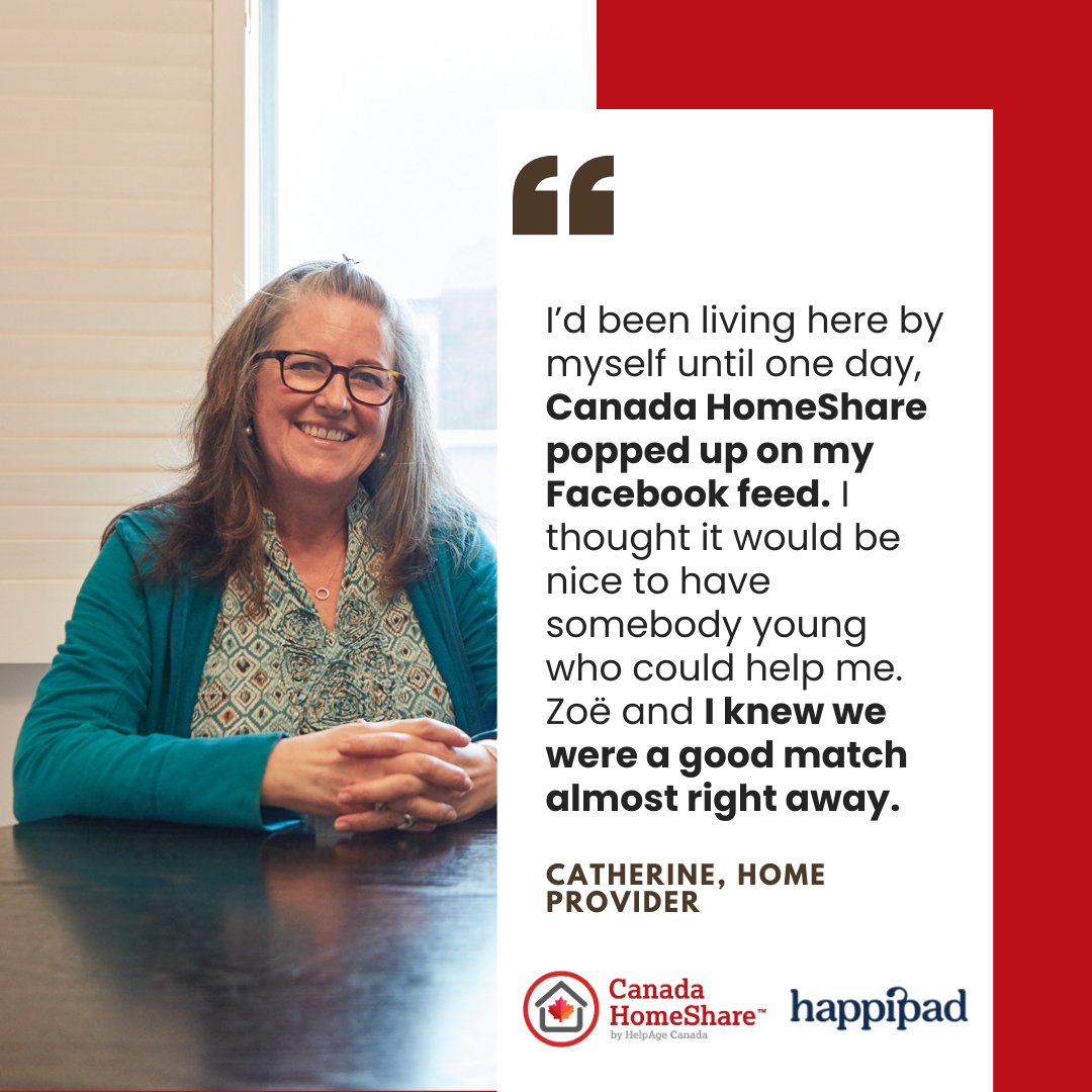 After an accident, Catherine found living alone to be harder than it used to be. Finding Canada HomeShare was a game-changer — now, Catherine has some extra help around the house and a new friend in Zoe, her roommate. Start your home sharing journey today loom.ly/JsGCv-A