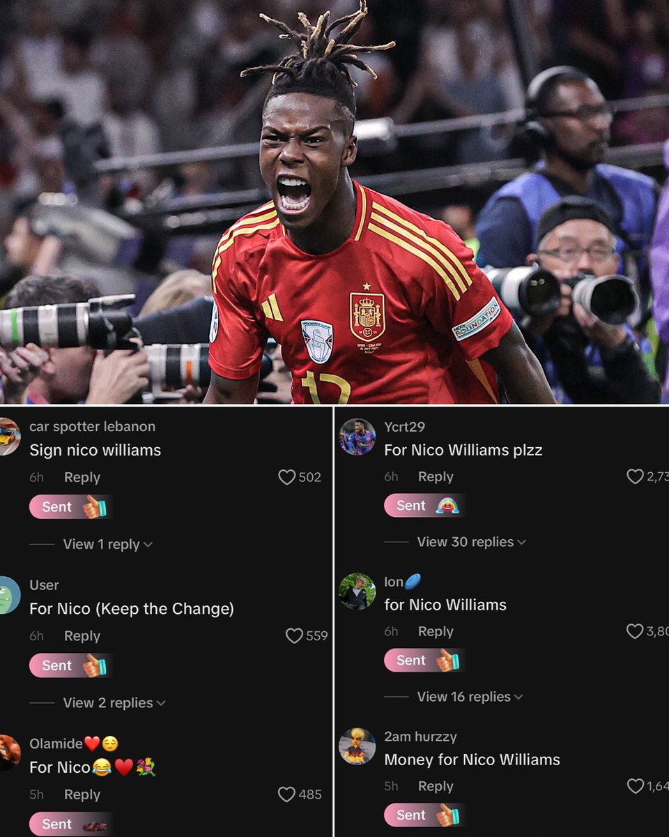 ESPNFC's tweet photo. Barcelona fans are sending donations on TikTok to the team telling them to buy Nico Williams 😂💀 https://t.co/vBBsiCjGiW