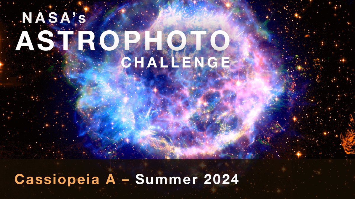 NASAUniverse's tweet photo. About 2 weeks left in NASA’s #AstrophotoChallenge! Get your submissions in before the Aug. 5 deadline. Top submissions will receive feedback from scientists! Learn more about Cassiopeia A, the target for this season, and enter the challenge here: https://t.co/sGDZdjCPtE https://t.co/97ll4oJAS3