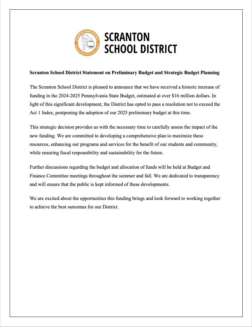 Scranton School District tweet media