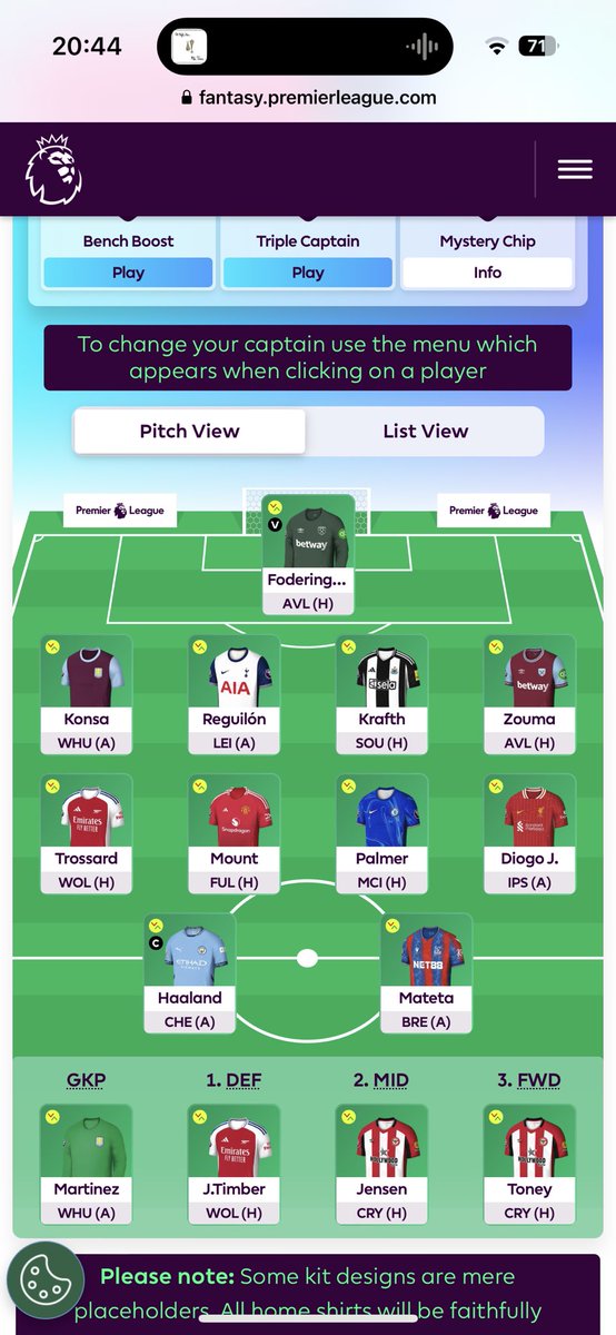 KevindeB93's tweet photo. @theFFM_ I am even considering to just start with this without any changes other than formation! https://t.co/9LJCFEkkhR