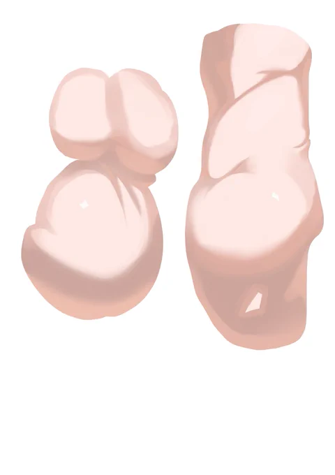 テキトーなシルエット作ってそれを立体っぽく肌色で描く練習。 
