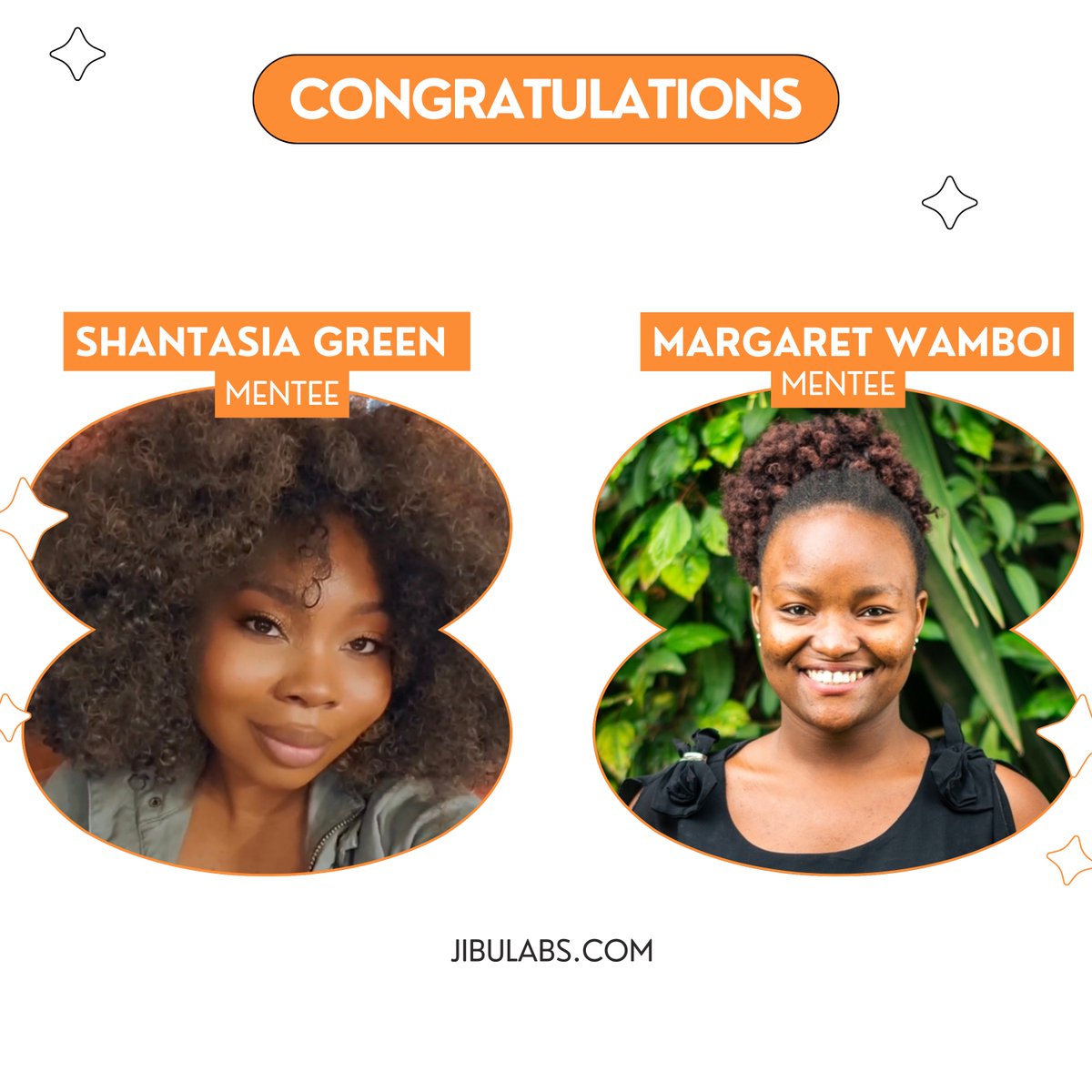 jibulabs's tweet photo. Congratulations are in order for Shantasia Green and Margaret Wamboi for winning the two-week mentee shadowing opportunity at Jibu Labs!

This unique experience will involve shadowing our project manager over two weeks as she leads an exciting e-commerce platform project. https://t.co/0PTV8twNP4