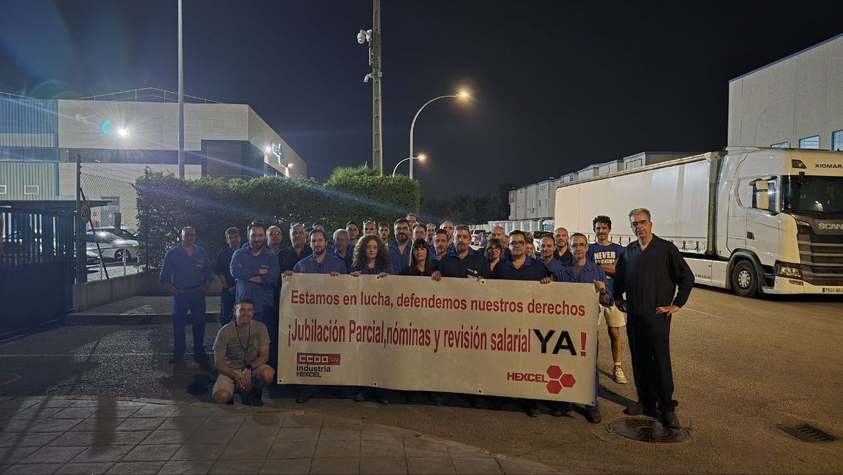 Hexcelccoo's tweet photo. Segunda Jornada de #huelga en @HexcelCorp, agradecer a todos los turnos que han apoyado mayoritariamente nuestras reivindicaciones, Jubilación Parcial, nóminas y revisión salarial. También agradecer a Hexcel Illescas, @grinon_lucha y @industriaccooma https://t.co/nLnlxzNnS0
