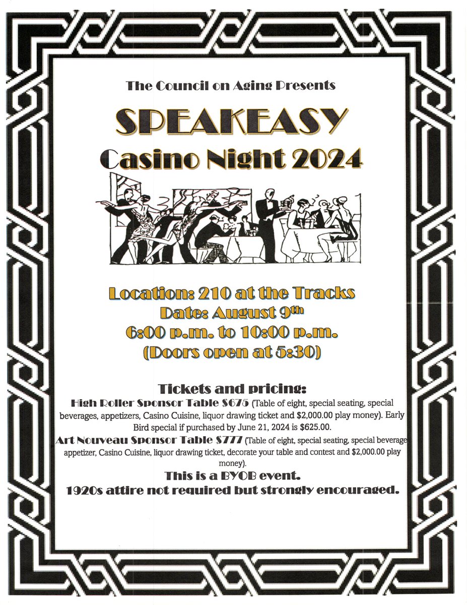 etowahcoa's tweet photo. It's that time of year! Casino Night is August 9th. Individual tickets also available for $65 or 2 for $120. https://t.co/MJQoi2AyXI