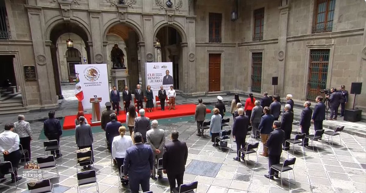 Agradezco la invitación a la ceremonia del 152 Aniversario Luctuoso de Benito Juárez García, presidida por el presidente Andrés Manuel López Obrador (<a href="/lopezobrador_/">Andrés Manuel</a> ); su distinguida esposa, Beatriz Gutiérrez Müller (<a href="/BeatrizGMuller/">Beatriz Gutiérrez Müller</a> ); el gobernador de Oaxaca, Salomón Jara Cruz