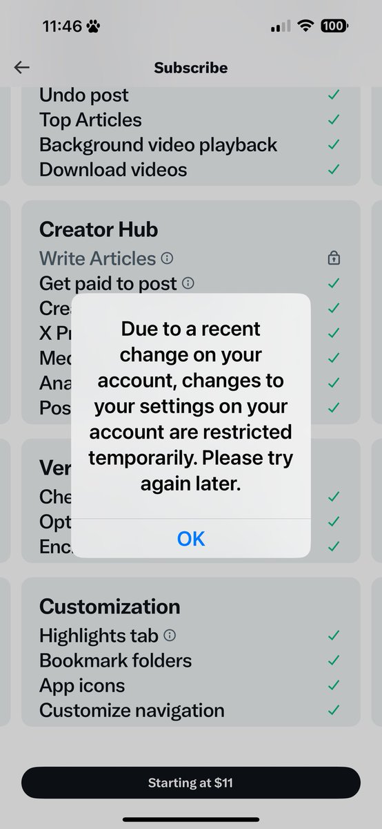 CheetosCheatle's tweet photo. I tried to sign up for premium X. I’m so locked down that I can’t even upgrade! 😞 Free speech is alive and well. 

I was just trying to have some fun….

#NoFreeSpeechOnX @elonmusk @libsoftiktok https://t.co/E29FPJyS5I