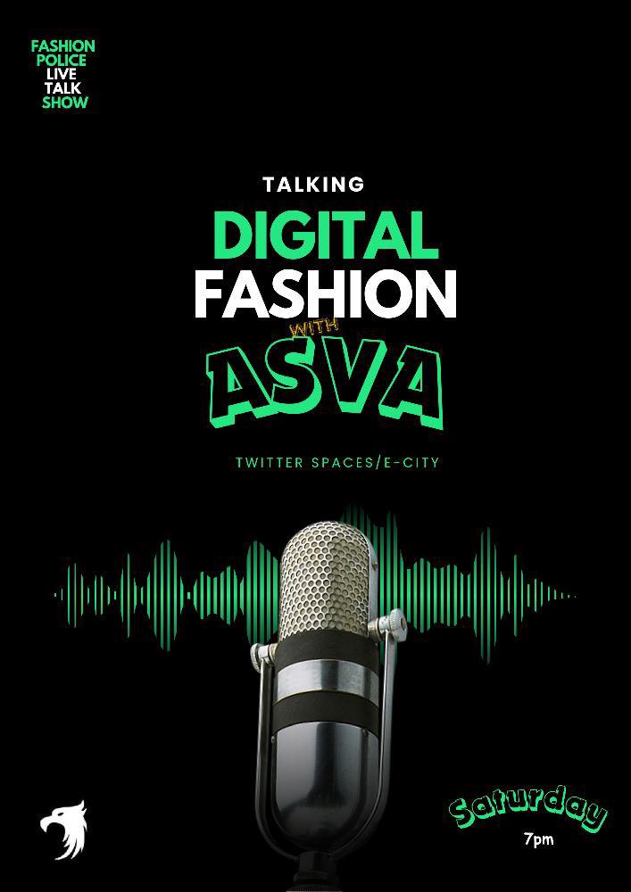 asvaabuad's tweet photo. Join ASVA for an insightful conversation this Saturday 20th July , at 19:00 on X( formerly called Twitter) to dicuss the intersection between Digital technology and Fashion

TOPIC: Digital Fashion 

📍: Twitter space/ ASVA__

BE THERE!🤩 https://t.co/vYhjDTqBd4