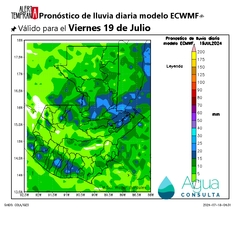 AlertaGt502's tweet photo. Pronóstico del Tiempo
Viernes 19 de Julio
🇬🇹Vigorosa #OndaTropical22 Vaguada y Vaguada Monzónica favorecen lluvias de fuertes a intensas y vientos fuertes con rachas de hasta 70km/h y temperaturas con máximas de hasta 34ºC
#ClimaGt #TraficoGt #LluviasGt
#OT22 #OndaTropical23 https://t.co/8dkFRnNykz