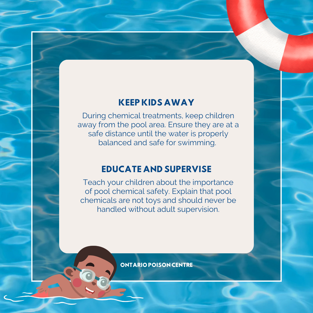 ON_Poison's tweet image. #PoolSafety reminders as we are seeing an increase in unintentional poisonings caused by #pool chemicals. 

Pool season is in full swing, keep pool safety in mind. That includes safe storage and supervision of all pool chemicals. 🔒👀

#EmpowerPoisonPrevention