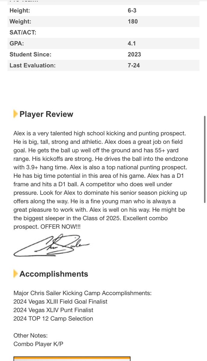 alexjweeks's tweet photo. After a great Top 12 camp, I’m blessed to be ranked as a 5⭐️Punter and #11 in the class of 2025. Also, my 5⭐️Kicker ranking improved to #26 in the ‘25 class.
Thank you @Chris_Sailer for the great write-up!
@ThePuntFactory @steverausch17 @DMWolvesFB @coachconrad41 @azc_obert https://t.co/cggdVZUWyU