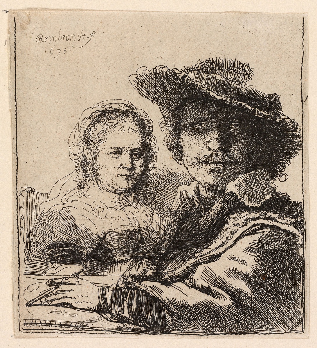 Self-Portrait with Saskia linktr.ee/rembrandt_artb…