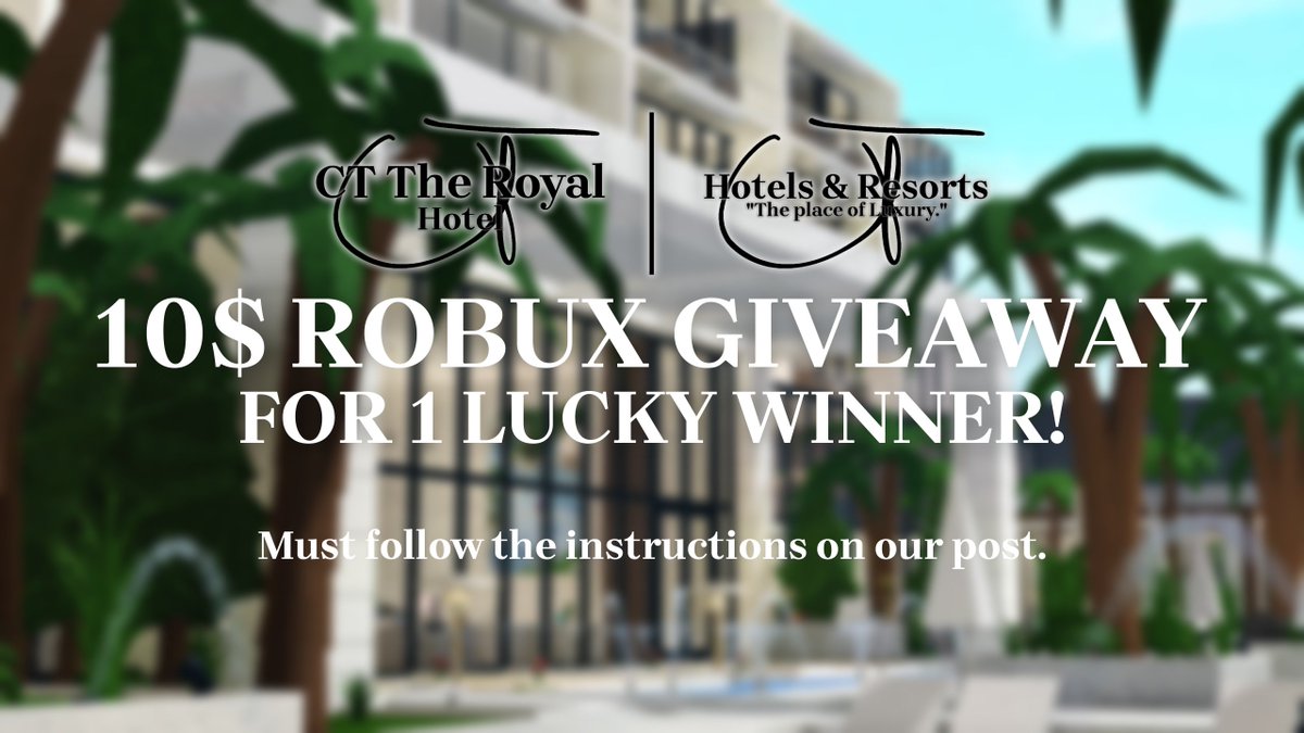 🤑 10$ ROBUX GIVEAWAY ALERT 💰

We will be giving 10$ Robux gift card to 1 lucky winner!

Requirements:
- Like this post
- Retweet this post
- Follow us
- Comment "Done!"

A winner will be chosen on 28 July. Good luck! 🥳

#Bloxburg #Roblox
