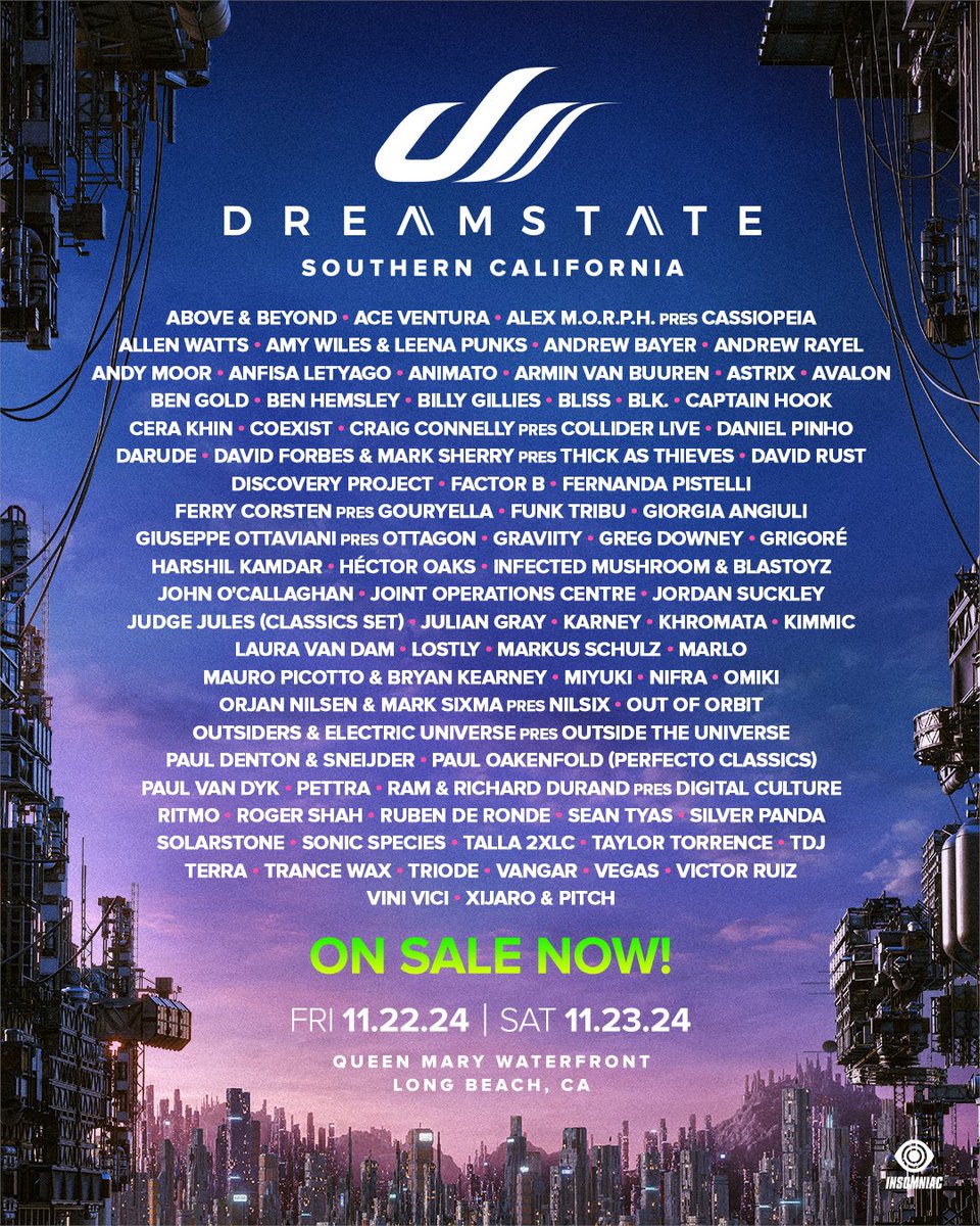 DreamstateUSA's tweet photo. Tickets to Dreamstate SoCal 2024 are On Sale Now! Grab your passes for just a $10 deposit. → https://t.co/lHW8KBhN8l ⚡️

Your Trance Destination Awaits at the Queen Mary Waterfront Nov 22 &amp; 23! 🌬️✨ https://t.co/0UsR9v9ftM